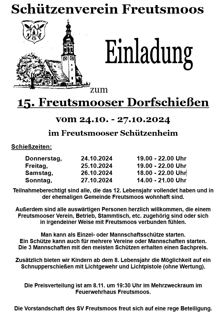 15. Freutsmooser Dorfschießen